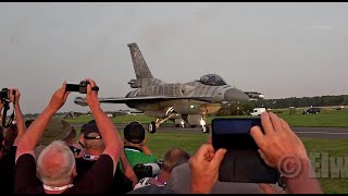 Radom Air Show F16 Tiger Demo Team Poland Dropping Flares [upl. by Aneles191]