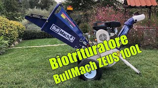 Biotrituratore a scoppio BullMach Zeus 100L 7hp 65mm [upl. by Hickie61]