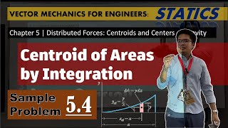 Chapter 5  Distributed Forces Centroids and Ce EXAMPLE 54  Centroid of Areas by Integration [upl. by Dann]