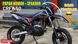 PASANG PAPAN NOMOR CRF 450 DI CRF 150L SUPERMOTO BIKIN TAMBILAN BERUBAH JANDI GAGAH  MODIF RECEH [upl. by Sille424]