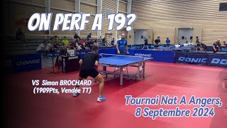 Tournoi Angers 2024 VS Simon BROCHARD 1909 Vendée TT On perf à 19 [upl. by Gorey]