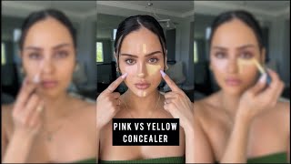 Pink Vs Yellow Concealer l Christen Dominique [upl. by Nauqet]