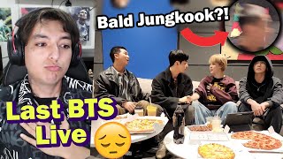 The last BTS Weverse Live  RM V Jimin Jungkook Live Reaction [upl. by Allianora]