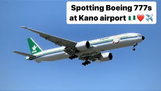 PLANESPOTTING  Kano airport runway 06  Boeing 777s [upl. by Stila437]