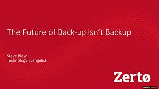 The Future of Backup Isnt Backup  Spiceworks Webinar [upl. by Annavoig]