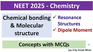 Chemical bonding amp Molecular structure  MCQs on Resonance Structures amp Dipole Moment  L 4 [upl. by Tam]