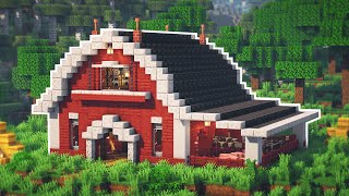 Minecraft 121  How to build an Animal Barn House • Large Animal Barn 𝙀𝙖𝙨𝙮 [upl. by Nimref]