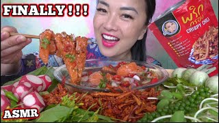 ASMR SPICY SALMON  FRIED CHILI FINALLY EATING SOUNDS NO TALKING  SASASMR [upl. by Hnacogn]