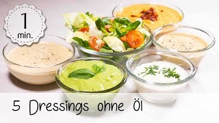 5 Dressings ohne Öl  Vegane Dressing Rezepte  Dressing ohne Öl Vegan  Vegane Rezepte [upl. by Livvie]