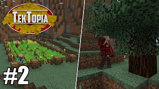 TekTopia 2  Farmers and Lumberjacks Minecraft Villager Mod [upl. by Darin]