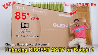 Killer 85quot 120Hz TV on Budget 🤯 TCL 85C655 2024 4K Google TV Unboxing 🔥 [upl. by Eyahc]