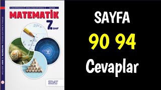 7 Sınıf Matematik Ders Kitabı Sayfa 90 94 Cevapları [upl. by Giaimo80]