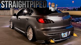 The BEST Custom Exhaust for my Mazda 3 Straight Piped [upl. by Anikal371]