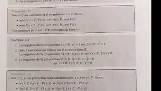 Algèbre 1 s1 MIP Logique Proposition la negation de fonction propositionnelle ou prédicat [upl. by Urbanus]