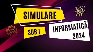 Simulare Informatica 2024  Subiectul I [upl. by Clapper]