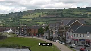 Caerphilly Historic Town  Wales  Fremantle stock footage  E18R60 002 [upl. by Frere]