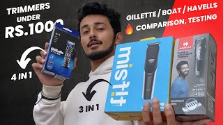 Best Trimmer under Rs1000 Gillette VS boAt VS Havells  Comparison amp Testing  Electrical Unboxing [upl. by Ylekalb]