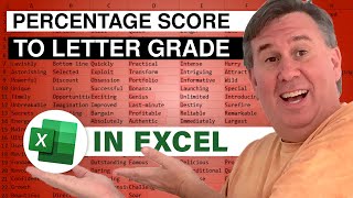 Excel  Percentage Score To Letter Grade  Part IVof IV Episode 1544 [upl. by Tabina519]