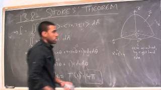 Math 392 Lecture 16  Stokes theorem and the beginning of Divergence theorem [upl. by Verine]