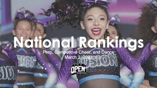 March 2 2023  National Rankings for Prep Competitive Cheer and Dance Divisions [upl. by Terry]