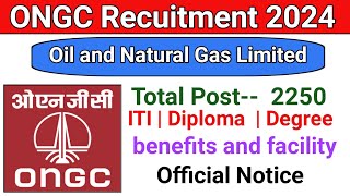 ONGC Recruitment 2024  Diploma ITI amp Btech  Post2250  Apply now Oil amp natural Gas Corporation [upl. by Horner549]