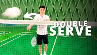 How to backhand serve in doubles short  flick  Basic Feather amp Morten Frost [upl. by Roux]