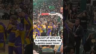 LeBron and Anthony Davis laughing with a fan in the stands lebronjames lakers nba [upl. by Trauner]