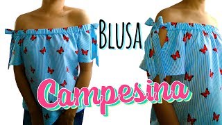 TUTORIAL Cómo hacer una BLUSA SIN HOMBROS  Blusa Campesina  Confección  DIY Peasant Blouse [upl. by Livesay]