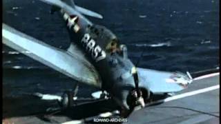 1944 US Carrier  Wrong Landings in HD [upl. by Selestina]