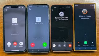 iPhone 13PM vs Samsung S21U iPhone 14PM vs Samsung S23U WeChat vs WhatsApp Incoming amp Outgoing Call [upl. by Gerrald]