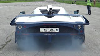 Maserati MC12 with Custom Exhaust Doing CRAZY Launches on the Airstrip  AMAZING V12 Sounds [upl. by Michaeline]