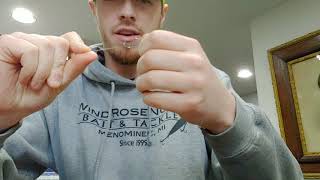 How to tie a quick set leader for tip up fishing No crimps or tools needed [upl. by Arykat]