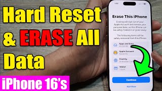 🛠️ iPhone 1616 Pro Max How to Hard Reset amp ERASE All Data [upl. by Radman]