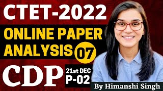 CTET 2022 Online Exam  Previous Year Papers Analysis CDP 21st Dec 2022 Paper02 by Himanshi Singh [upl. by Cuhp]