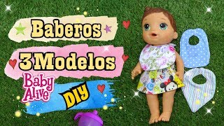 Como hacer baberos 3 Modelos  Tutorial DIY Moldes Gratis en el Blog Ropa de Muñecas [upl. by Lorinda570]