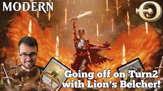 Winning on Turn2 is possible with Lions Belcher  Modern  MTGO [upl. by Werdna]