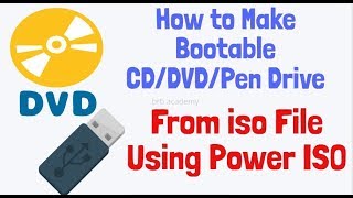 How to Make Bootable DVD From iso File Using Power ISO CDDVD Pen Drive [upl. by Eirolam]