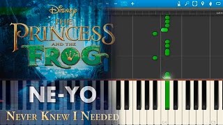 NeYo  Never Knew I Needed The Princess And The Frog Soundtrack Piano Tutorial Synthesia [upl. by Hanoj]