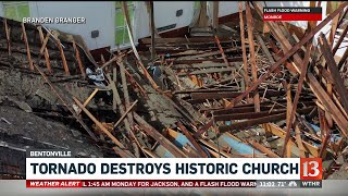 Tornado Destroys Historic Bentonville Church [upl. by Tupler]