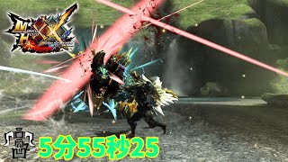 【MHXX】孤島で遭遇！獰猛な雷狼竜 獰猛化ジンオウガ ブレイヴヘビィ オトモ付き 5分55秒25 [upl. by Zoes]