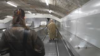 Sweden Stockholm Fridhemsplan Subway Station 4X escalator  night [upl. by Avehsile]