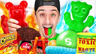 Eating the Worlds BIGGEST Spicy VS Sour Food  Challenge [upl. by Qiratla]