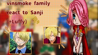 Vinsmoke family react to Sanji luffy one Piece Gacha nox  español English [upl. by Gonagle]