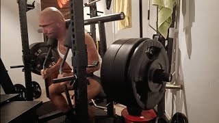 185kg Beltless SSB Box Squat [upl. by Palestine697]