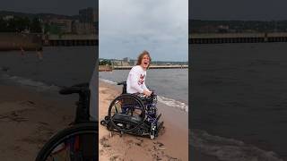 The Freedomtrax wheelchair attachment flys over sand [upl. by Abbie698]