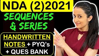 NDA 2022 Sequence and Series NDA In 1 Shot NDA Exam Preparation  Neha Agrawal Handwritten notes [upl. by Terina]