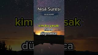 Nisâ Suresi meali 2930Ayetler Surenin tamamı kanalımda kuran quran muslim islam namaz [upl. by Oregolac]