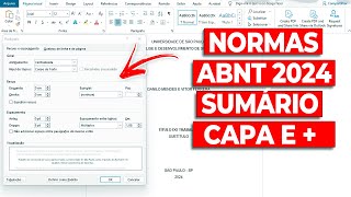 Normas ABNT Formatação de Capa Sumário Conteúdo no Word  2024 [upl. by Arahset]