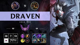 Draven Mid vs Cassiopeia  KR Master Patch 1414 [upl. by Lapo]