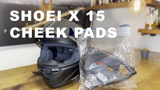 Shoei X15 Cheek Pads  Fitment Install Construction [upl. by Eile955]